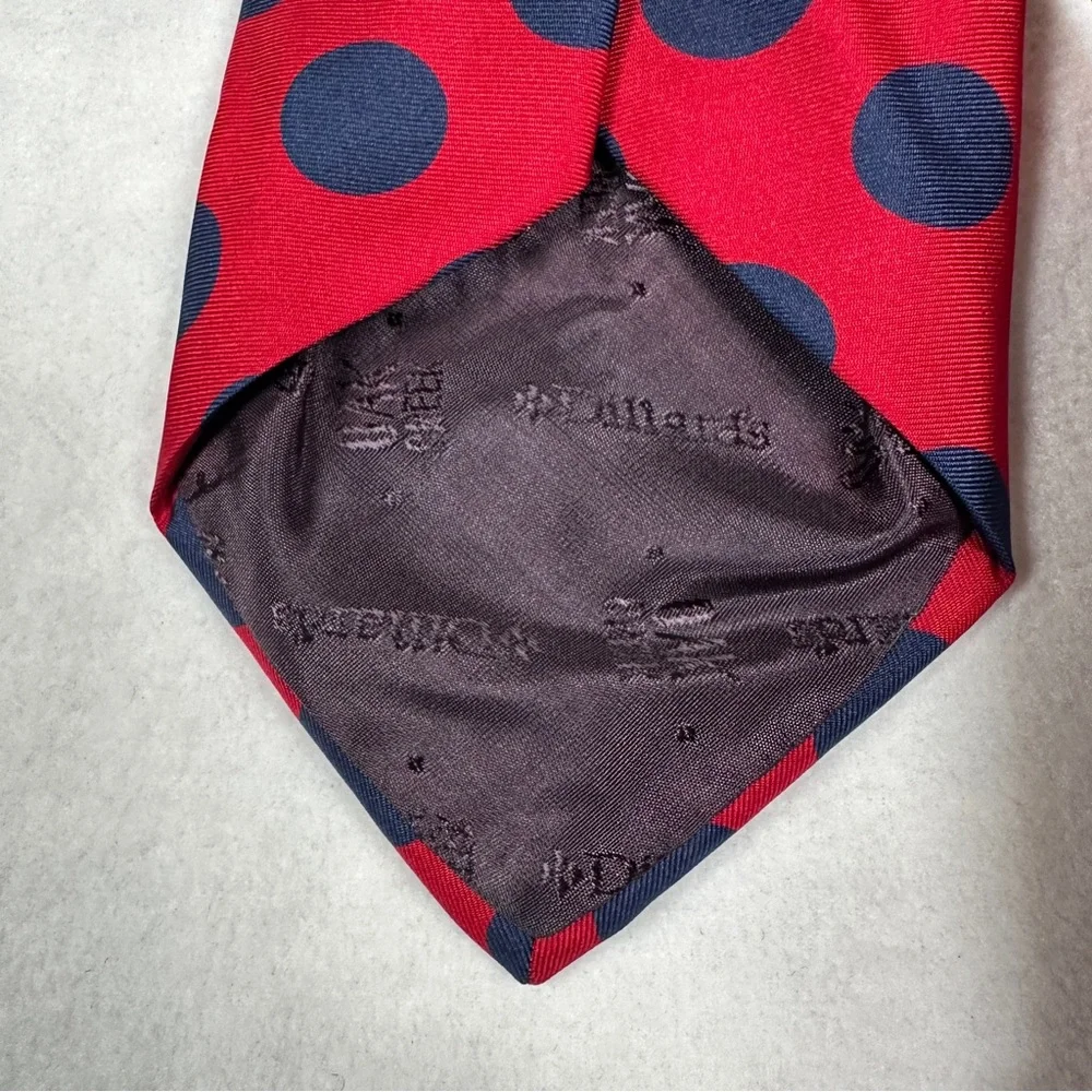 Oak Creek‎ Silk Red and Blue Polka Dot Tie Italy pattern fun vintage wedding